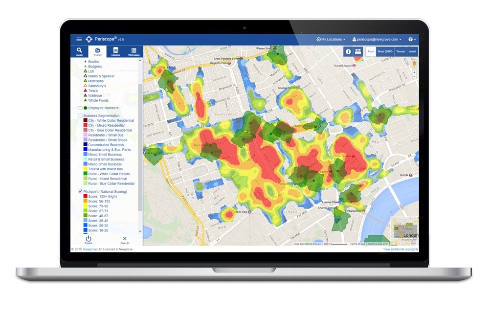 map of retail consumer activity