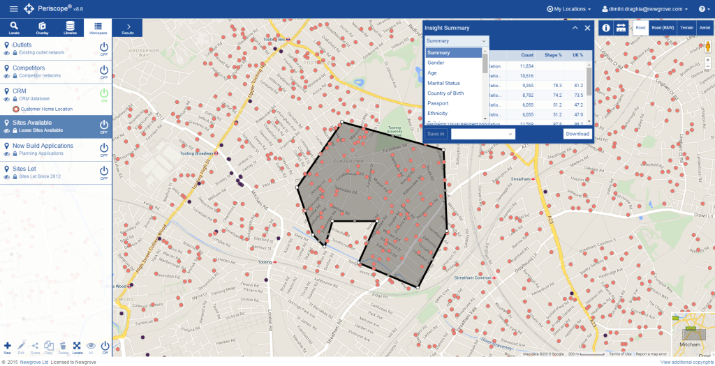 drawing a catchment on map