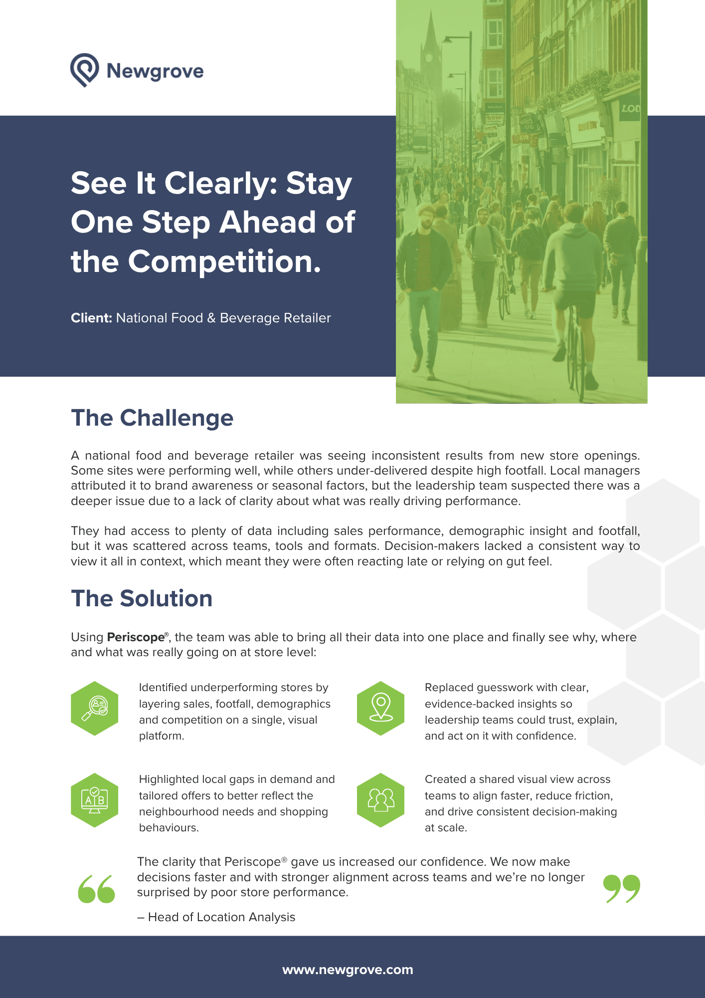 Newgrove case study - National Food & Beverage Retailer Newgrove case study National Food Beverage Retailer